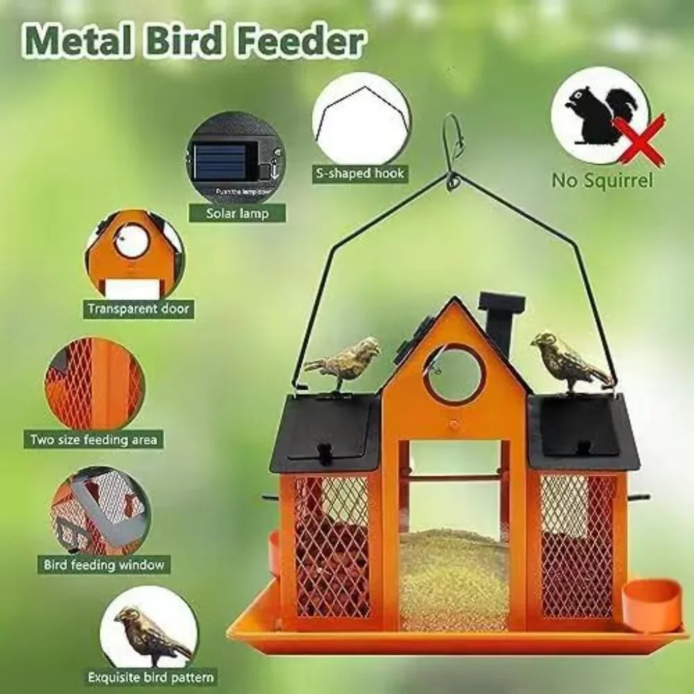 Metal Wild Bird Feeder for Outdoors, Large Cardinal Bird Feeder Birdhouses
